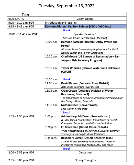 Tuesday agenda